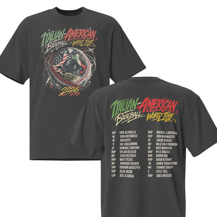 Italian American Baseball World Tour Oversized Tee